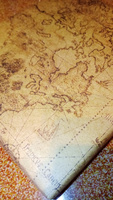 Бумага упаковочная подарочная крафт "винтаж - старинная карта мира", в наборе 4 листа 70х100см, Т-Пак #11, В СВЕТЛАНА
