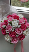 Букет из мыльных роз Миллион лепестков цвет фуксия 21 Роза #79, Татьяна А.