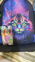 Рюкзак школьный для девочки подростка 17,2 л А4 с анатомической спинкой SkyName (СкайНейм), с пеналом и слотом USB #60, Нелла М.