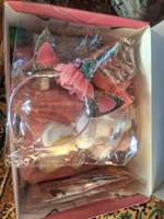 Подарочный набор "Единорог" в подарок для девочки на день рождения. Рюкзак с игрушкой, ожерелье и браслет, сережки и кольца, расческа, ободок, заколки, шарик. #63, Александр П.
