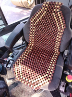Накидка на сиденье автомобиля "Nova Bright" деревянная массажная покрытая темным лаком, с подголовником (127х38см). #22, Николай В.