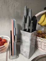 Подставка для ножей и ножниц настольная LARA для кухни с наполнителем Soft touch, держатель, органайзер, кухонные приборы #23, Александр С.