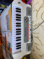 Детский музыкальный электронный инструмент пианино синтезатор с микрофоном 37 клавиш для девочек и мальчиков, запись, регулировка громкости, работает от сети или батареек, ZYB-B0689-2 #29, Виктория М.