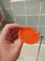 Пробка для ванны и раковины с цепочкой 45 см, оранжевая, диаметр 43 мм #7, Вероника П.