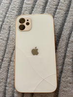 Чехол стеклянный для iPhone 11 с защитой для камеры, белый глянцевый #114, Адиля М.