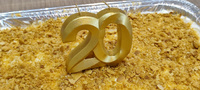Свеча для торта юбилейная "Грань", цифра "20", золотой металлик, 7.8 см #6, ирина а.
