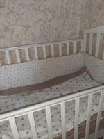 Бортики для детской кровати со съемным чехлом /Тонкий дышащий борт в детскую кроватку/ бампер #32, Эльза к.