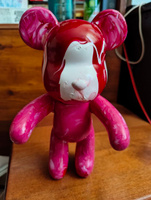Набор для творчества Игрушка Медведь BearBrick 23 см для девочек, мальчиков и взрослых, краски флюид арт: розовый, фуксия, белый цвет #29, Алексей Б.