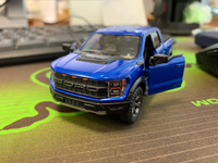 Машинка металлическая Kinsmart 1:46 2022 Ford F-150 Raptor (Форд Раптор) 5436DKT инерционная, двери открываются / Синий #2, Владимир Х.