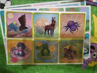 Пластиковое лото для малышей "Кто в домике живёт?" 4 в 1, развивающая настольная игра, учим животных, игровой набор из 4 карт-полей + 27 прозрачных карточек #7, Марина Г.