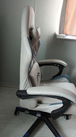 Кресло компьютерное Emperor Camp игровое с подножкой, офисный стул с подголовником и подушками, геймерское игровое кресло руководителя, серый синий #93, Елена Ф.