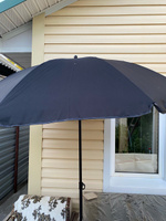 Зонт садовый NOLITA с наклоном, диаметр 160см, высота до 200см, зонт пляжный, черный #6, Татьяна П.