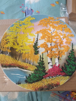 Декоративная тарелка с рисунком уральскими камнями "Осень" на подставке #16, Елена из Кемерово