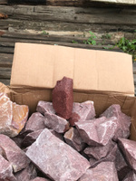 Камни для бани сауны малиновый кварцит колотый 20 кг коробка фракция 70-150, Stones Kareliya #85, Алексей М.