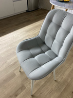 М1 Комплект стульев для кухни Фокси с поддерживающей спинкой, велюр, светло серый, 2 шт. #158, Оксана С.