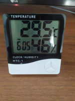 Погодная метеостанция 5в1/Цифровой  термометр-гигрометр/Компактный портативный термометр гигрометр с LCD дисплеем HTC-1 Белый #46, Руслан А.