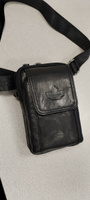Кожаная сумка на пояс и через плечо мужская, черная #58, Сергей Ч.