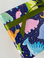 Детская упаковочная подарочная бумага Динозавры Красота в Деталях лист 70х100 см #40, Дарья 