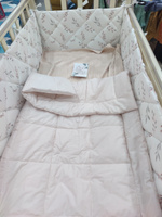Одеяло стеганое в кроватку для новорожденного MamiBro, размер 90х110 см, 100% хлопок, бледно розовый #4, Алла А.