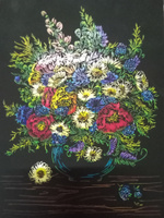 Набор для творчества цветная гравюра скретч картина LORI Цветочная сказка, 18х24 см, 4 шт в комплекте #4, Юлия К.