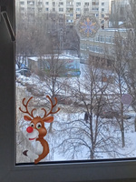 Новогодние наклейки на окна двусторонние для декора, для детей, украшения на стену и стекло, подарки на новый год 2024, рождественские снежинки #75, Татьяна Д.