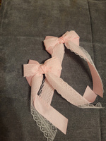 Бантики с кружевом для волос на резинке розовые #24, Anna G.