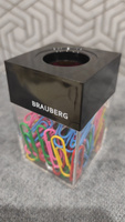 Скрепочница магнитная, органайзер Brauberg со 100 цветными скрепками 28 мм, прозрачный корпус #48, Виктория А.