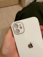 Чехол стеклянный для iPhone 11 с защитой для камеры, белый глянцевый #55, София Д.