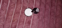 Серьги - пусеты женские Trendi подвеска - белый медальон дерево со стразами под серебро #74, Олимпиада Л.