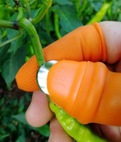 Силиконовый нож секатор садовый  на палец для дачи огорода сада для чистки овощей и фруктов, с лезвием для сбора урожая ягод цветов #11, Яна С.