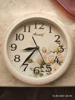 Часы Настенные Алмаз 22,5 см, бесшумные на кухню спальню дачу цветы розы Е05 #136, Алексей Е.