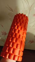 Ролик массажный МФР для спины . Валик для фитнеса , йоги и пилатеса. Ролик спортивный,размер 33х14, цвет оранжевый #87, Юлия Щ.