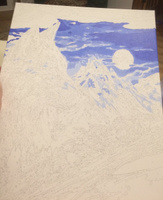 Картина по номерам на холсте 40x50 40 х 50 с подрамником "Ночная охота белых волков." #17, Елена Ж.