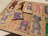 Развивающая деревянная игра пазл для малышей "Зоопарк" (развивающие пазлы для маленьких, подарок на день рождения, для мальчика, для девочки) Десятое королевство #83, Матвеева В.