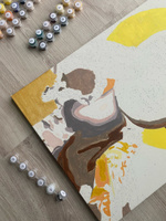 Девушка, попугаи и луна / Абстракция Раскраска картина по номерам на холсте с металлической краской 40х60 #22, Ульяна К.
