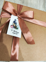 Комплект из 5 штук. Крафтовая подарочная коробка, праздничная картонная упаковка с наполнителем и атласными лентами, самосборная #83, Ксения С.