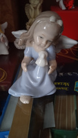 Статуэтка фигурка Ангел с голубем Ge6-118 9см фарфор, фарфоровые статуэтки ангела, статуэтки для интерьера, статуэтка ангелочек, коллекционные фигурки ангелов, сувениры и подарки, декор для дома фигурки, подарок маме на день рождения, девушке, подруге #52, Надежда Е.