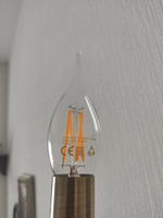 4 шт - Филаментные светодиодные лампы E14, F40, 4 Вт, 3000K UltraLed - теплый белый и желтый свет / Набор лампочек формы Свеча на ветру / Энергосберегающие, энергоэффективные #7, Надежда