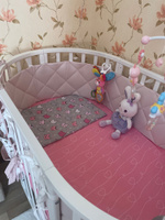 Бортики в кроватку для новорождённых стеганые MamiBro, 100% хлопок, 60х30 см - 2 шт, 120х30 см - 2 шт, бледно розовый #104, Елена С.