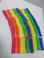 Закладки для книги самоклеящиеся 5 цветов 10 упаковок, стикеры пластиковые неоновые #1, Ок