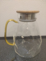 Кувшин для воды для напитков с фильтр-крышкой/ графин для воды/ чайник стеклянный жаропрочный из боросиликатного стекла, Алмаз, ADECORI #99, Максим Ч.