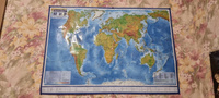 Карта мира настенная физическая на стену 101х66 см, 1:29М, с ламинацией, интерактивная, европодвес, Brauberg #5, Анна К.
