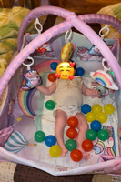 Развивающий коврик для новорожденного малыша Развитика розовый, дуга с игрушками #62, Анна У.