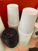 BIG CUP Набор одноразовых бумажных стаканов, белые, 350 мл, 50 шт., для кофе, чая, холодных и горячих напитков. #7, Алия Г.