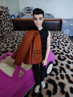 Шарнирная кукла мальчик Модный Кен в черной кожаной куртке с замком, 30 см, кукла мужчина, друг Барби #57, Татьяна М.