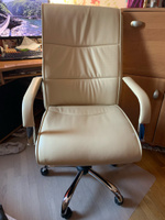 Компьютерное, офисное, удобное кресло (стул) для руководителя с подлокотниками Brabix "Space EX-508", экокожа, хром, бежевое #7, Екатерина М.
