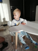 Детский стол и стул из дерева MEGA TOYS Мишка комплект деревянный белый столик со стульчиком / набор мебели для детской комнаты рисования и кормления малышей / подарок на 1 годик девочке и мальчику #5, Elita D.