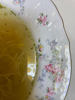 Набор тарелок 6 шт для супа, глубокие 23 см Bernadotte Дикая роза золото, на 6 персон, Чехия, фарфор #5, Эльвира Б.