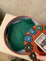 Покерный набор "Texas Poker Set" на 240 фишек, с номиналом, в металличекой круглой коробке / 2 колоды карт, фишки дилера и сукно в подарок / Настольные игры для компании #5, Dinis K.