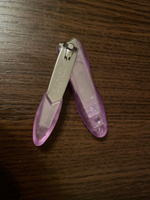 Zinger/ Книпсер (SLN-603-C10 фиолетовый) средний в пластмассовом чехле с контейнером для отсеченных ногтей/ Клиппер для ногтей/ Кусачки-книпсер/ Щипцы для маникюра и педикюра/ Professional #5, Виктория